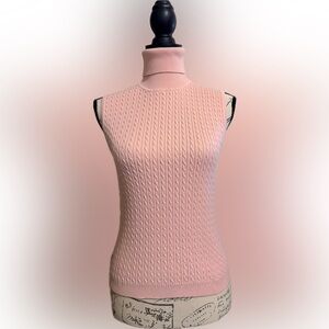 Ralph Lauren Soft Pink Sleeveless Turtle Neck Sweater